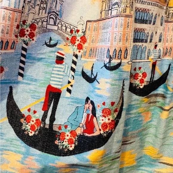 Lindy Bop Blue Dress with Venice Print - Picture 5 of 6